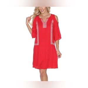 White Mark Mya Embroidered Dress Bold & Boho (Size L) - NWT
